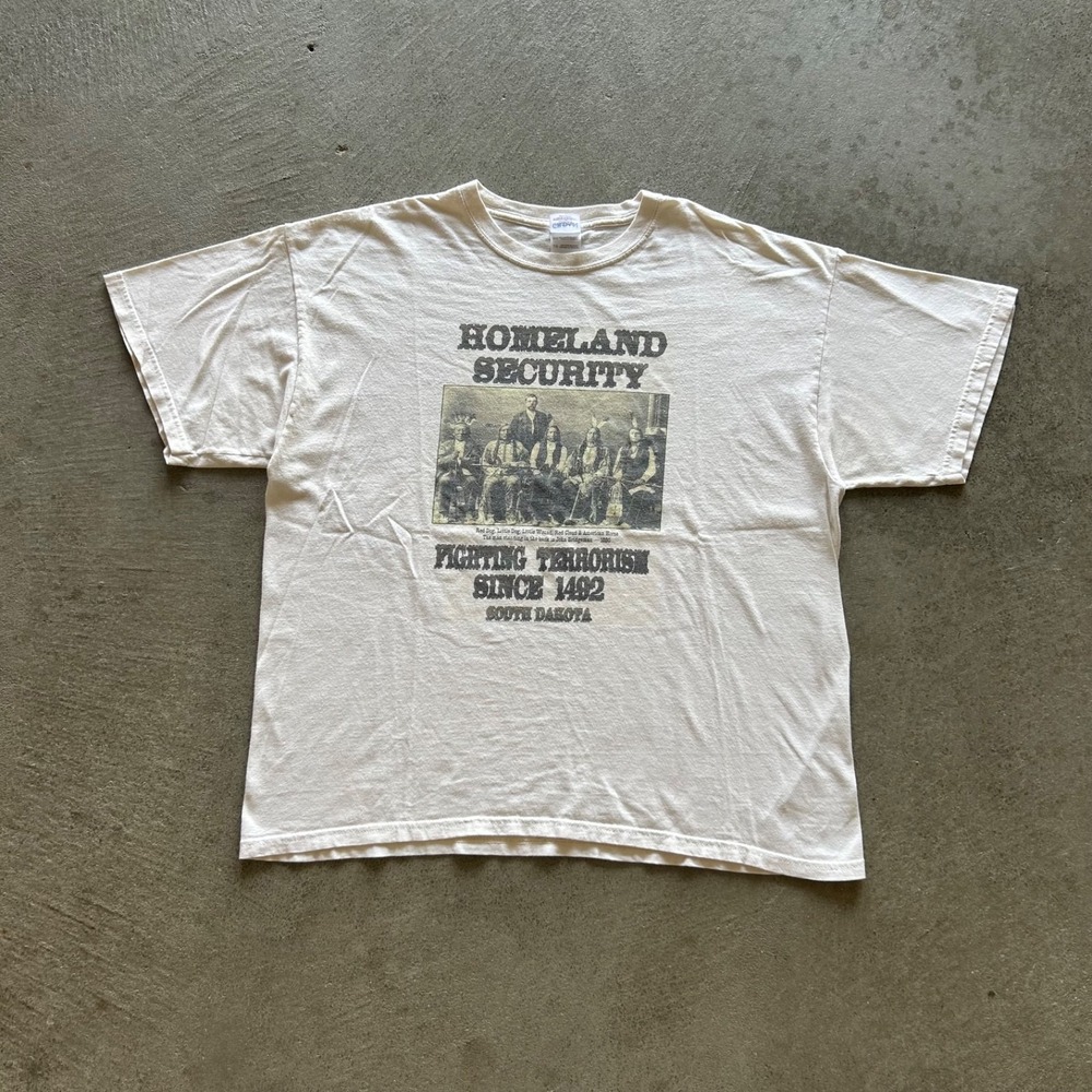 Vintage Home Land Security Shirt Size Xl White Fighting Terrorism South Dakota